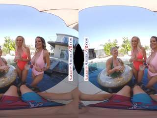 Naughty America three Hotties Bang their Friend's Son in VR