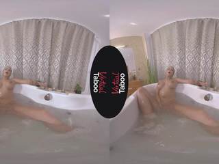 VIRTUAL TABOO - Busty Brunette Bangs herself in Bubble Bath